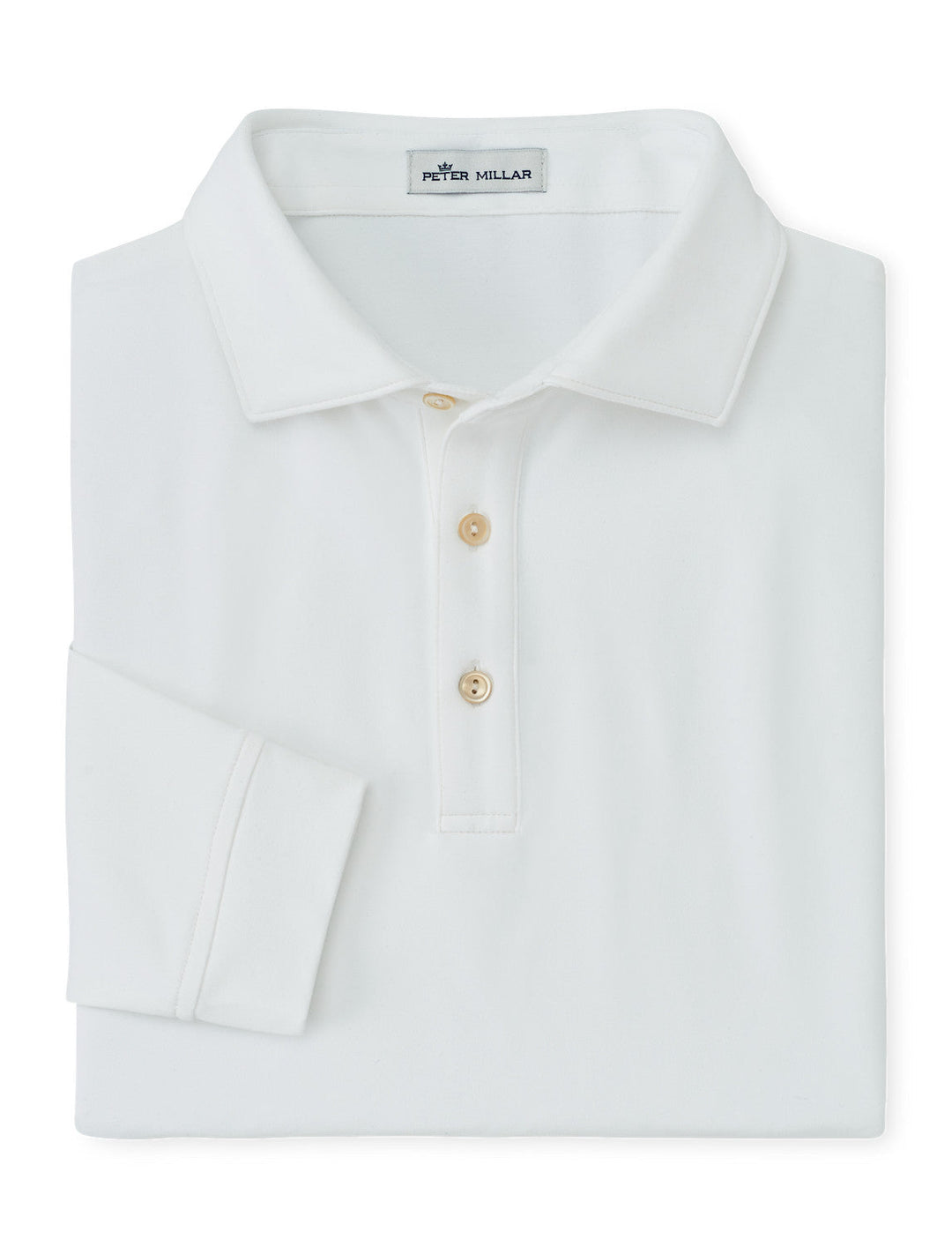 Peter Millar Lyons Performance Jersey Long-Sleeve Polo White MF24EK80ELS