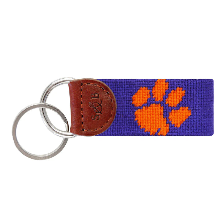 Clemson Needlepoint Key Fob