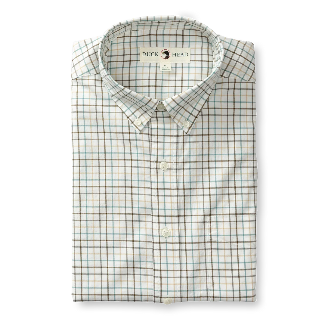 Duck Head Joyner Plaid Cotton Twill Sport Shirt Midnight Olive D11321