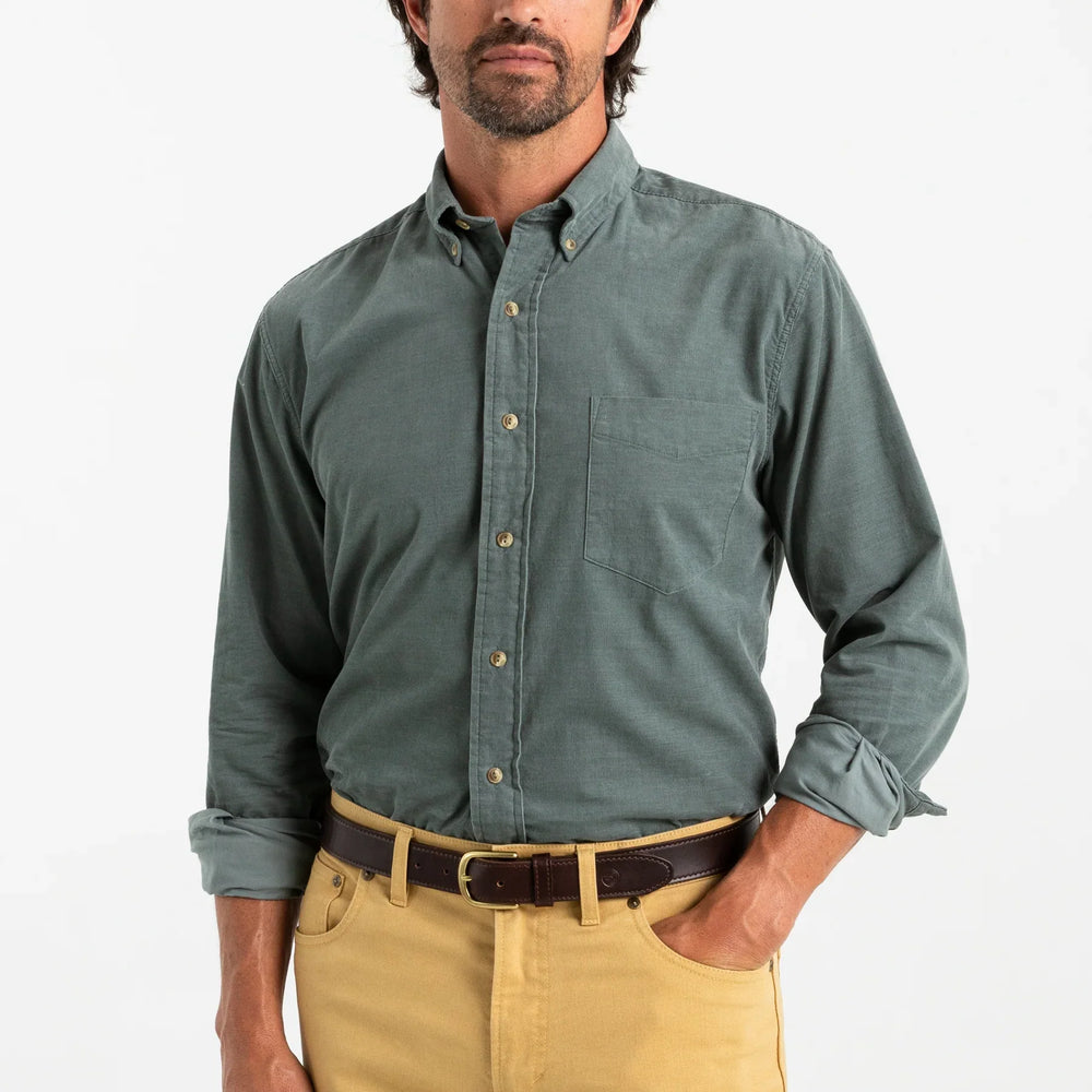 Duck Head Whitman Corduroy Sport Shirt Balsam Green D11307