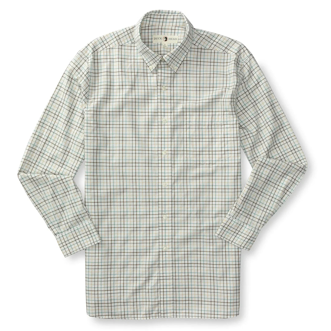 Duck Head Joyner Plaid Cotton Twill Sport Shirt Midnight Olive D11321