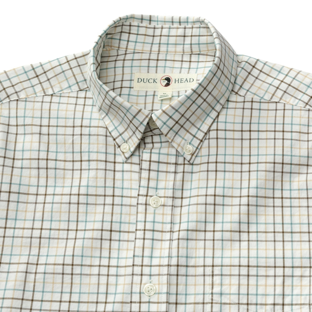 Duck Head Joyner Plaid Cotton Twill Sport Shirt Midnight Olive D11321