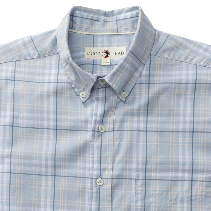 Duck Head Linville Plaid Cotton Twill Sport Shirt Light Blue D11390