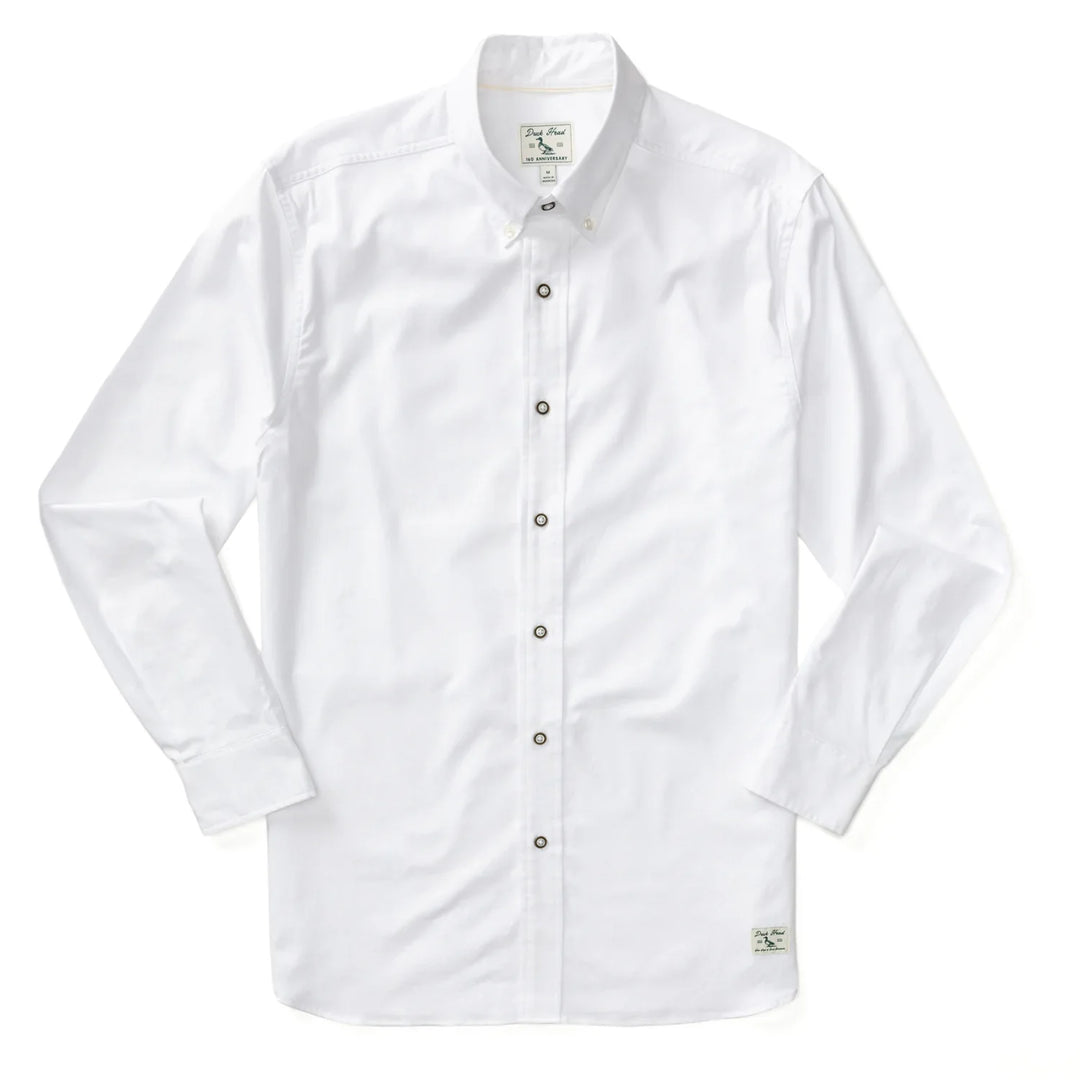 Duck Head Cotton Oxford Sport Shirt White D11418