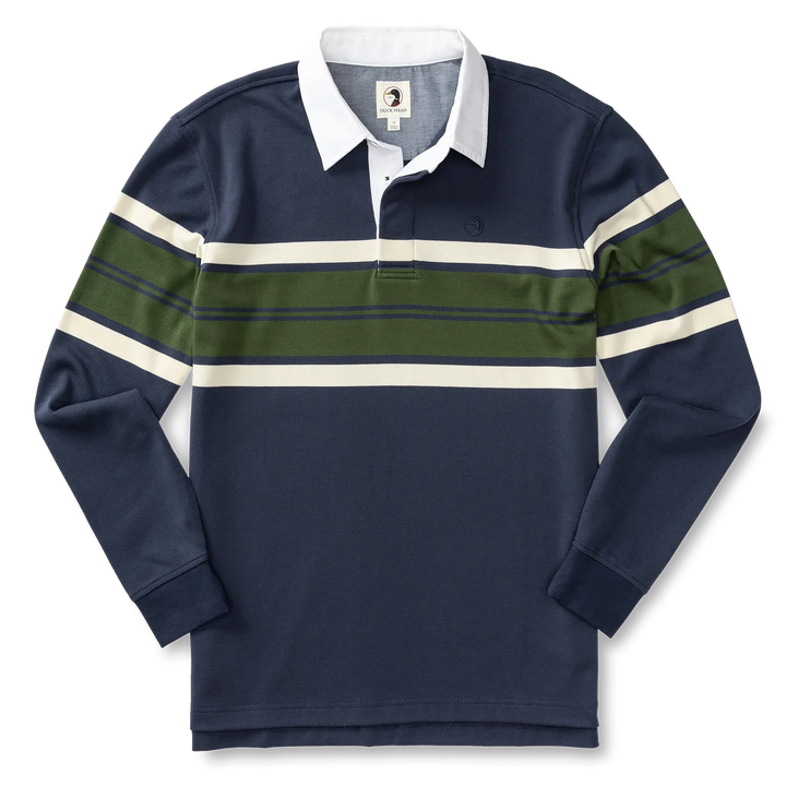 Duck Head Legacy Stripe Rugby Shirt Navy D21107