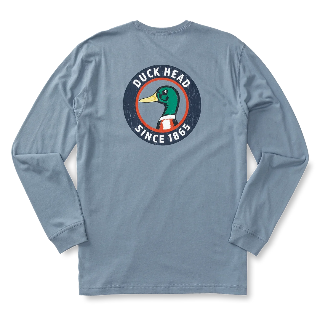 Duck Head Nostalgia Long Sleeve T-Shirt Stone Blue D21108