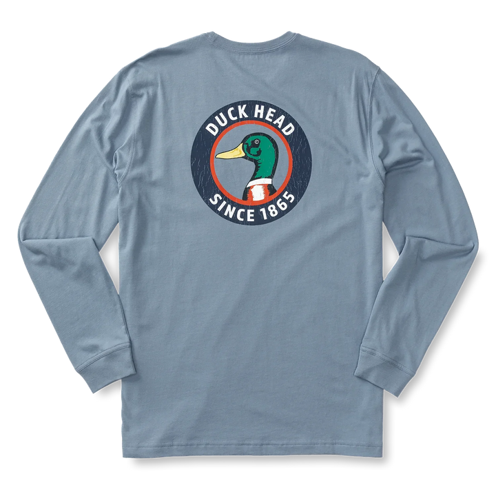 Duck Head Nostalgia Long Sleeve T-Shirt Stone Blue D21108