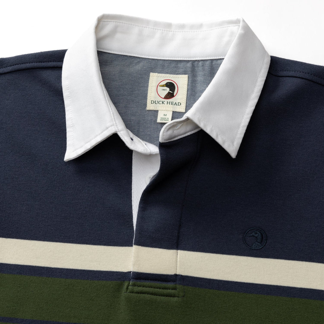 Duck Head Legacy Stripe Rugby Shirt Navy D21107