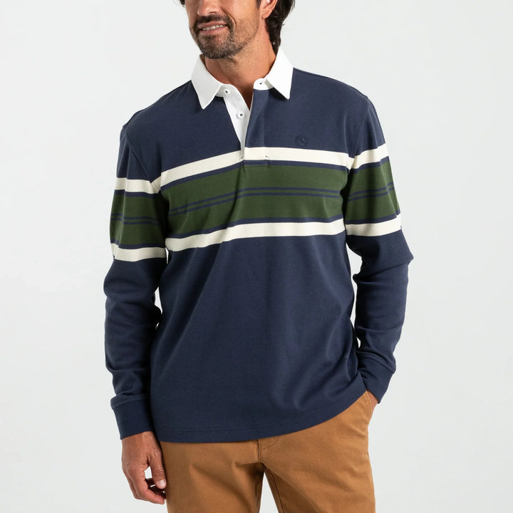 Duck Head Legacy Stripe Rugby Shirt Navy D21107