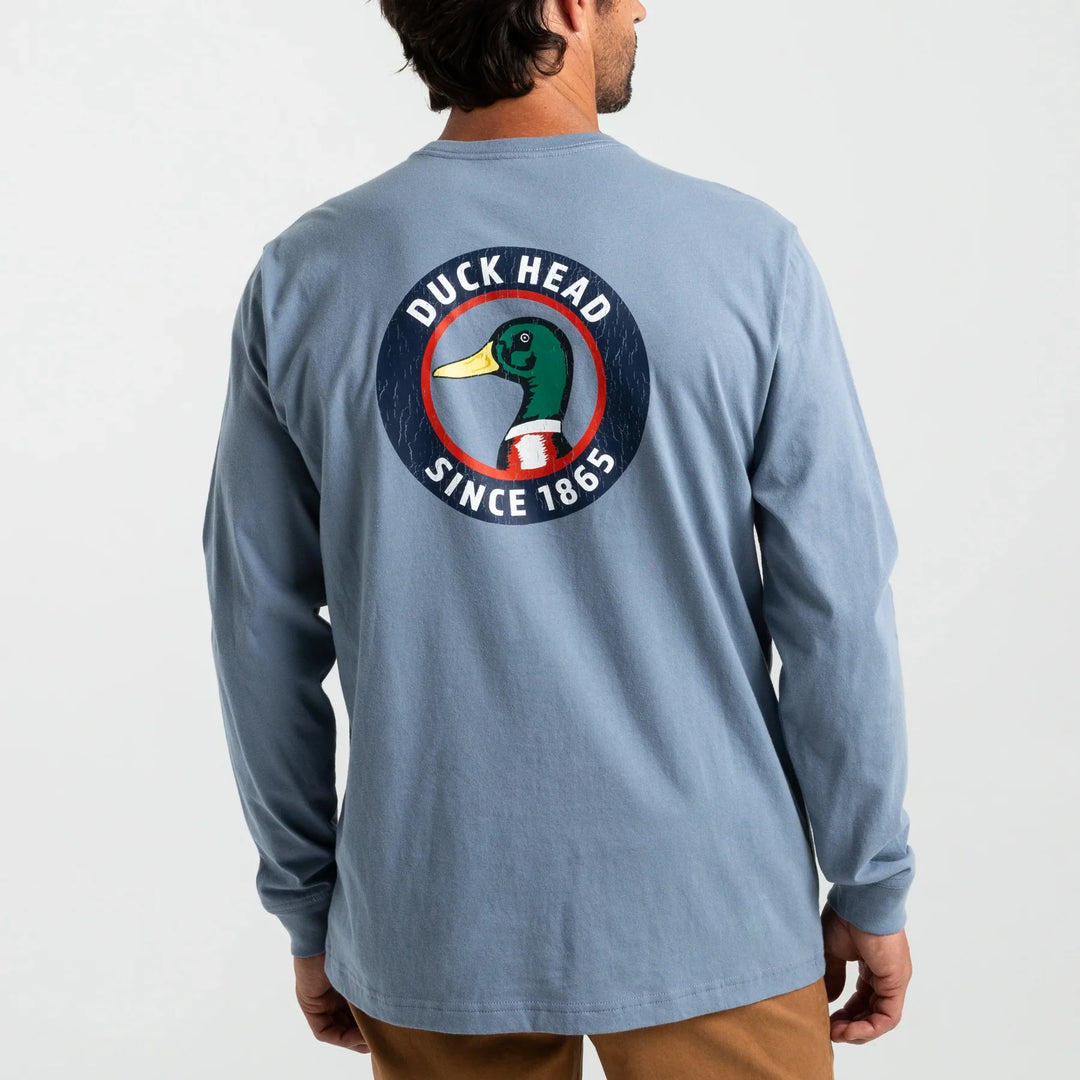 Duck Head Nostalgia Long Sleeve T-Shirt Stone Blue D21108