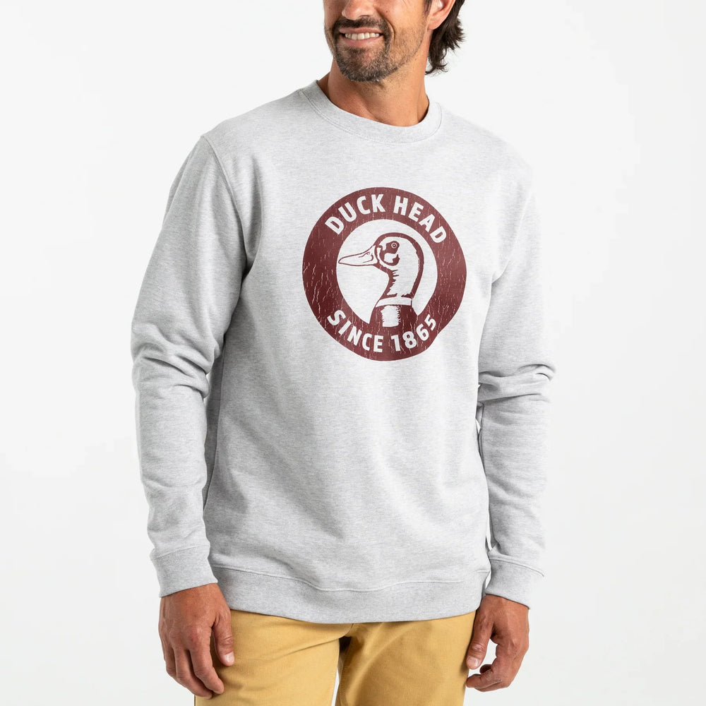 Duck Head Nostalgia Crewneck Sweatshirt Heather Grey D21114