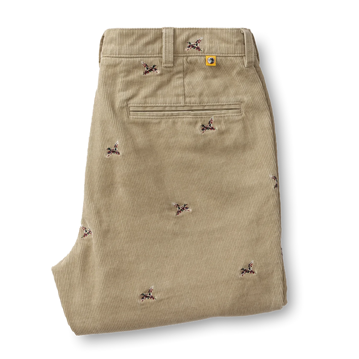 Duck Head Bradbury Wide-Wale Corduroy Chino Khaki Emb D91029