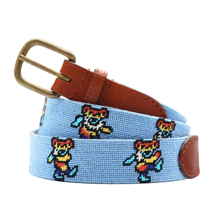 Dancing Bears Tie Dye Needlepoint Belt