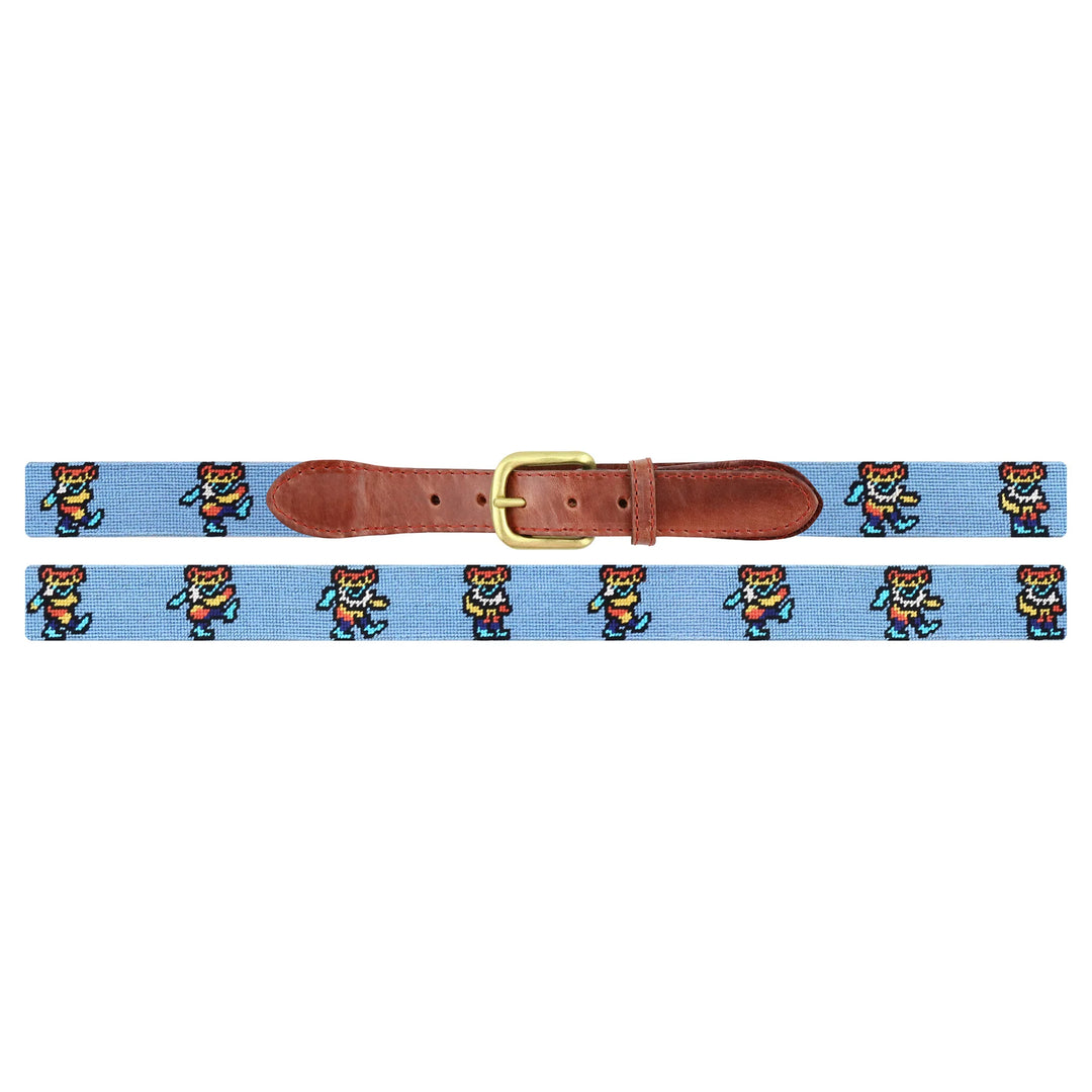 Dancing Bears Tie Dye Needlepoint Belt