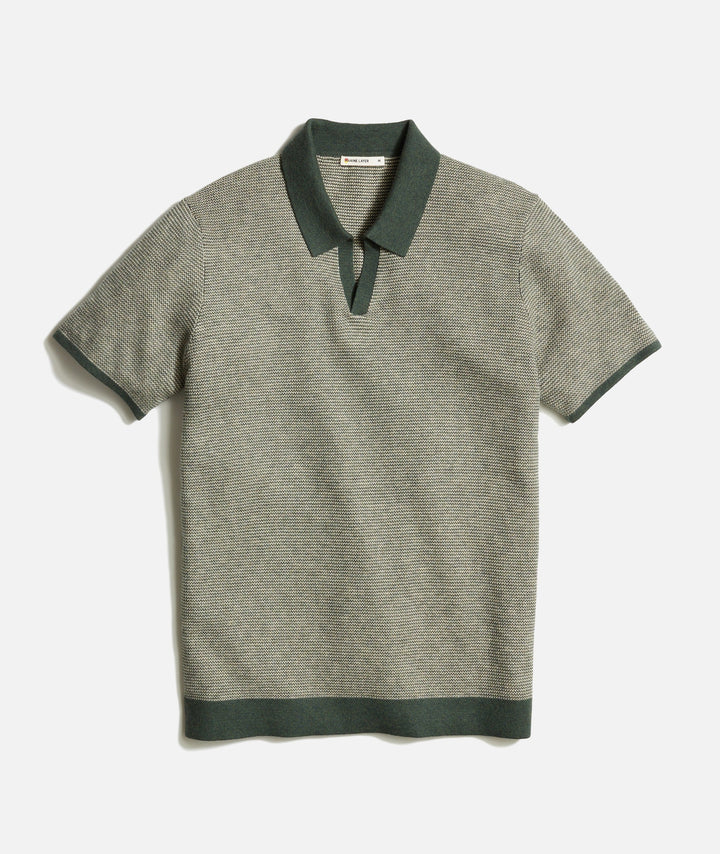 Marine Layer Liam Sweater Polo Olive/Driftwood 3230103071749