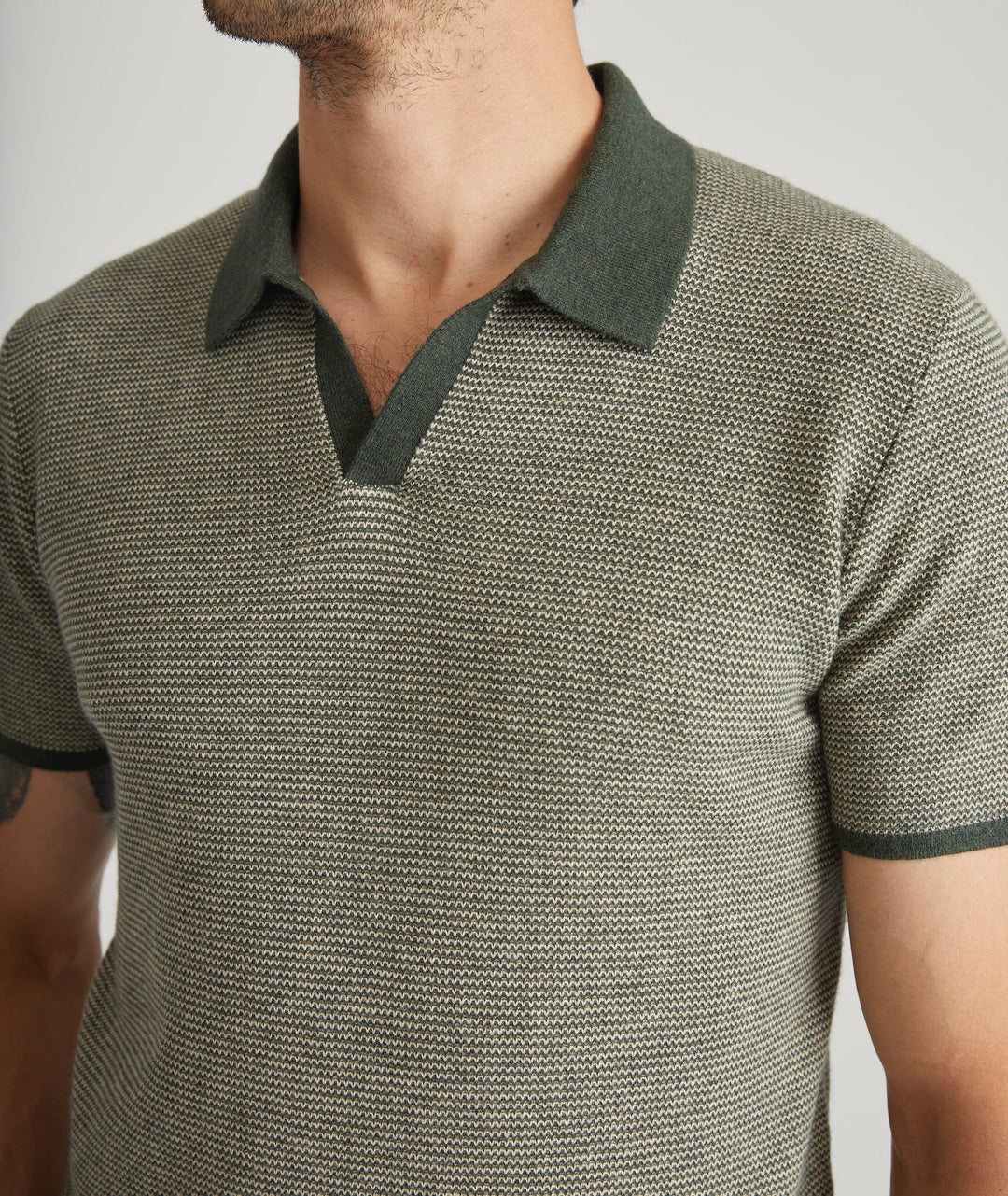 Marine Layer Liam Sweater Polo Olive/Driftwood 3230103071749