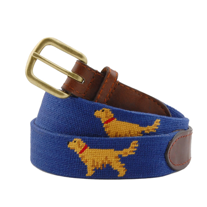 Golden Retriever Needlepoint Belt