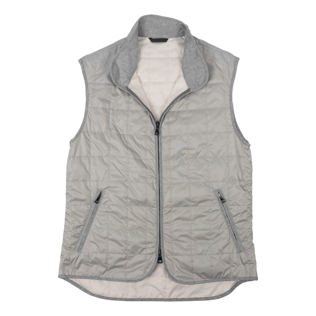 Waterville Theo Box Quilted Vest Light Grey TD2