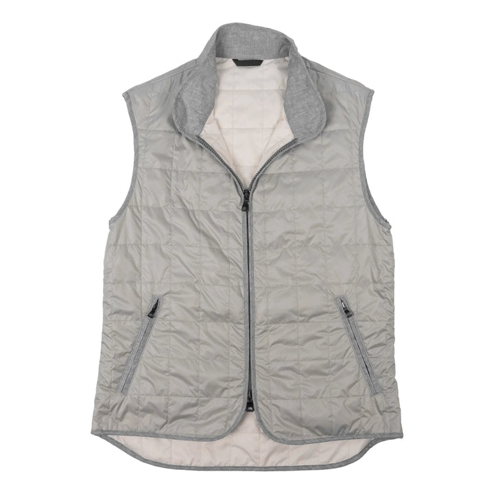 Waterville Theo Box Quilted Vest Light Grey TD2