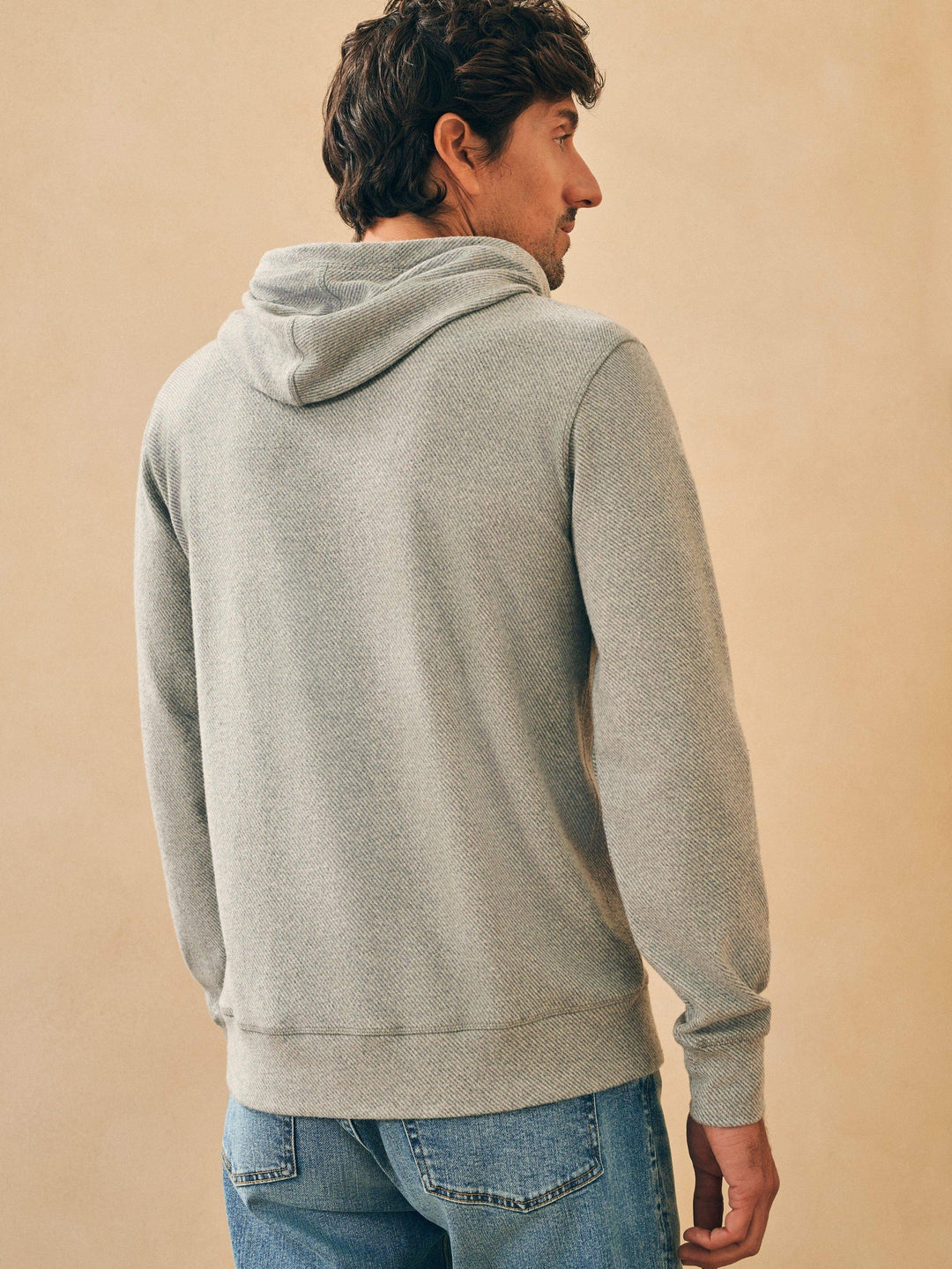 Faherty Legend Sweater Hoodie Light Grey Heather MKC0101