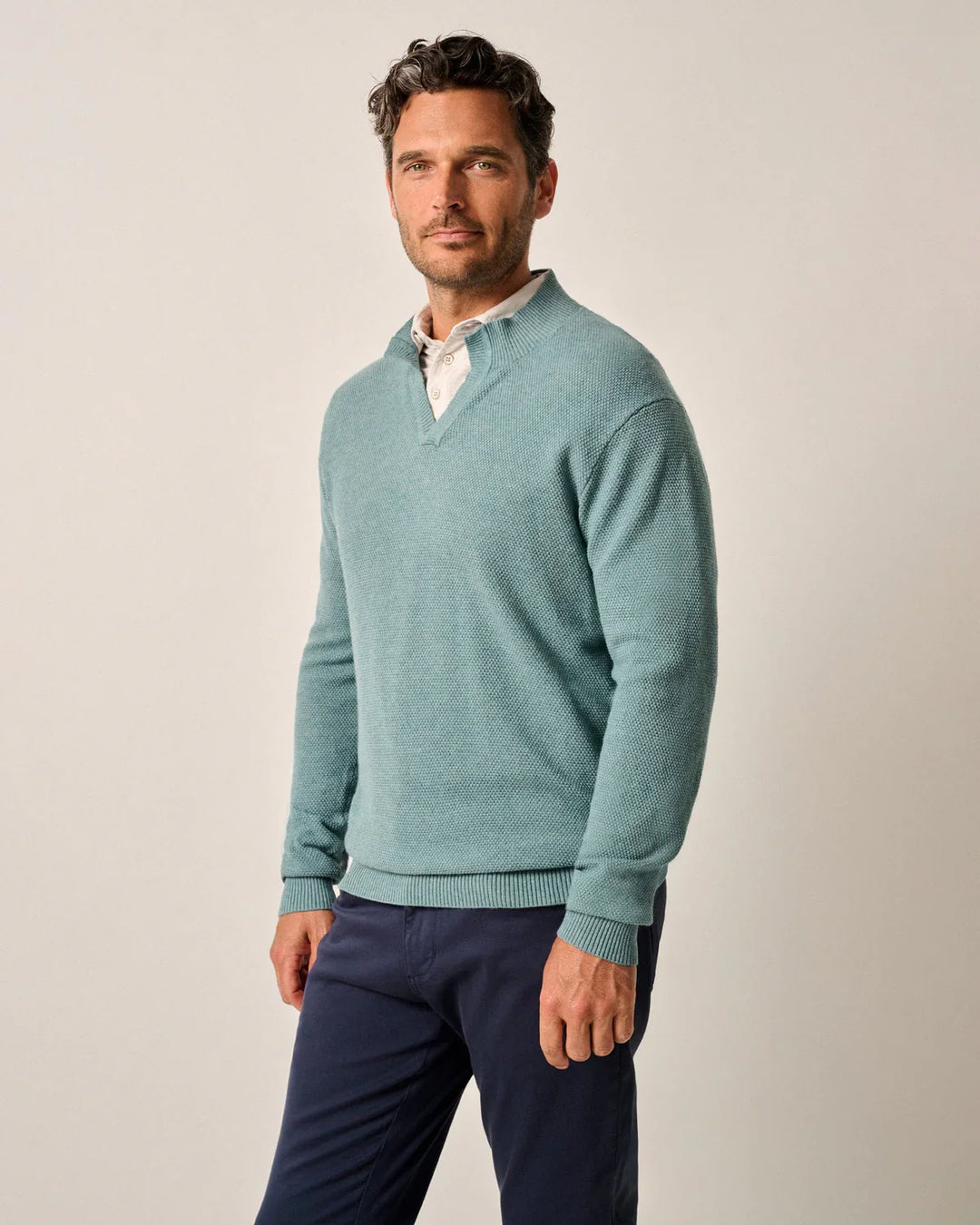 Johnnie-O Esteban Johnny Collar Sweater Baltic JMSW100030