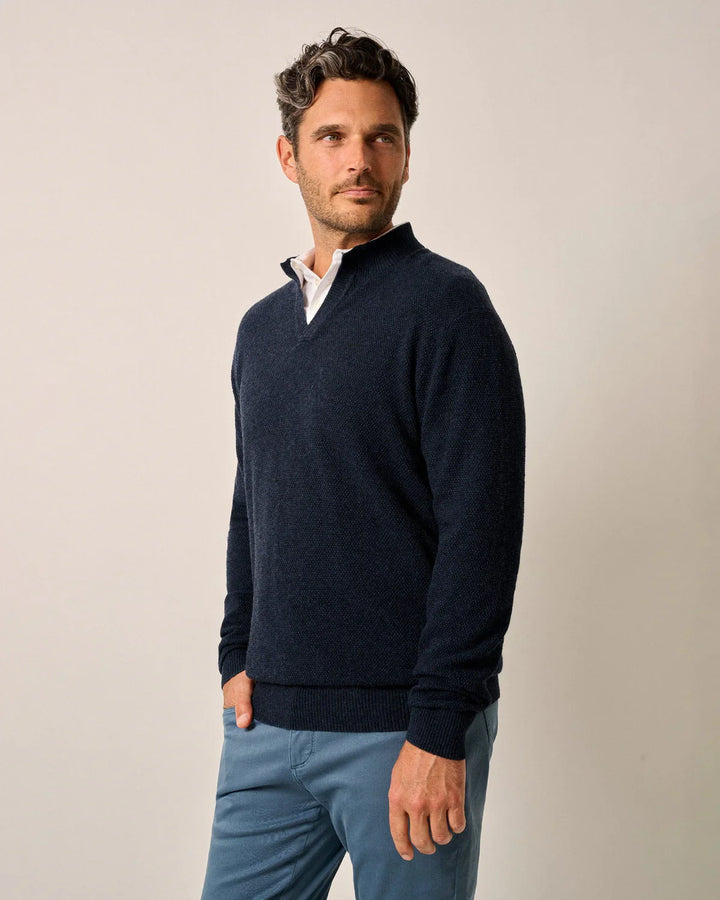 Johnnie-O Esteban Johnny Collar Sweater Navy JMSW100030