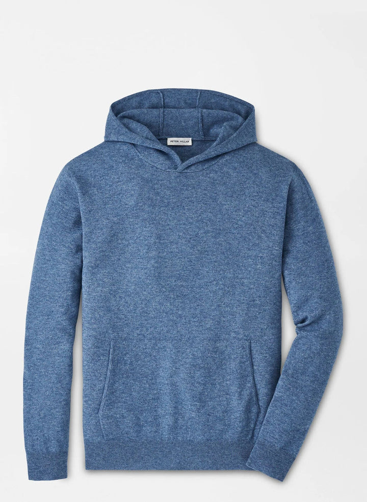 Peter Millar Conway Wool Cashmere Popover Hoodie Vintage Indigo MF24S13