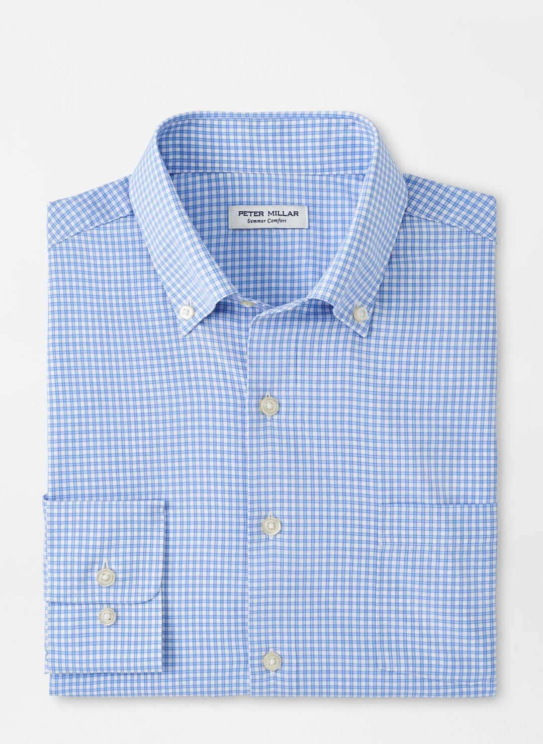 Peter Millar Cranbrook Performance Poplin Sport Shirt Cottage Blue MF24W48LTBP