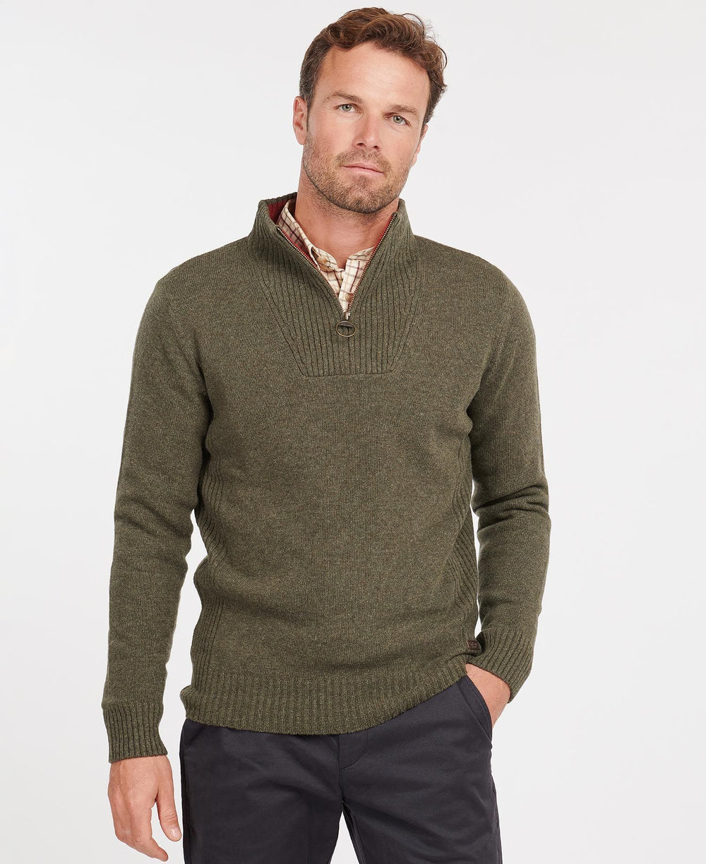 Barbour Nelson Essential Half-Zip Jumper Seaweed MKN0863