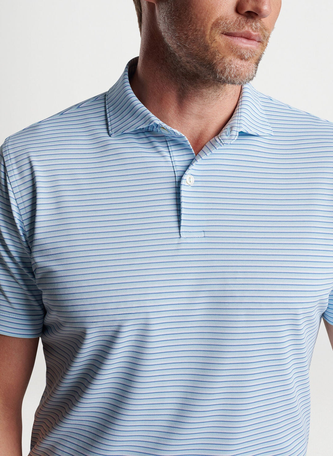 Peter Millar Tempo Performance Mesh Polo Iced Aqua MS24XK52E