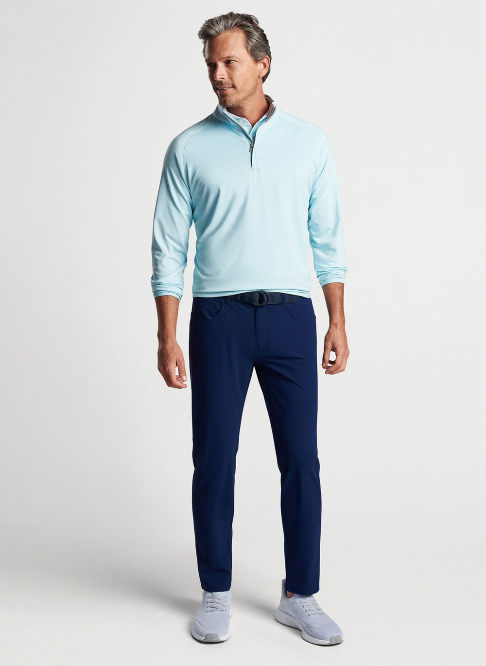 Peter Millar Stealth Performance Quarter-Zip Iced Aqua MS24XK60