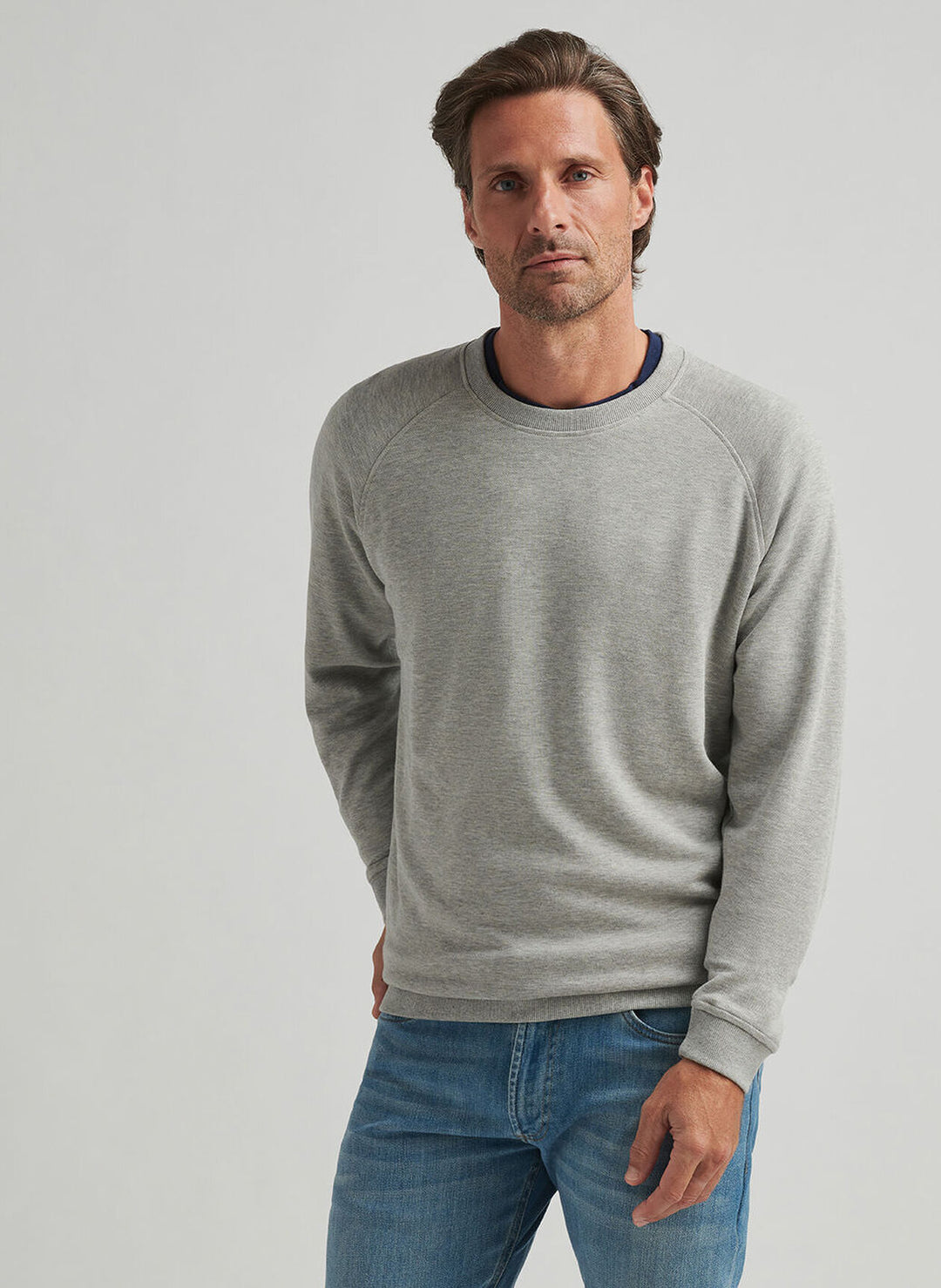 Peter Millar Crown Comfort Knit Crew Light Grey MS25K48