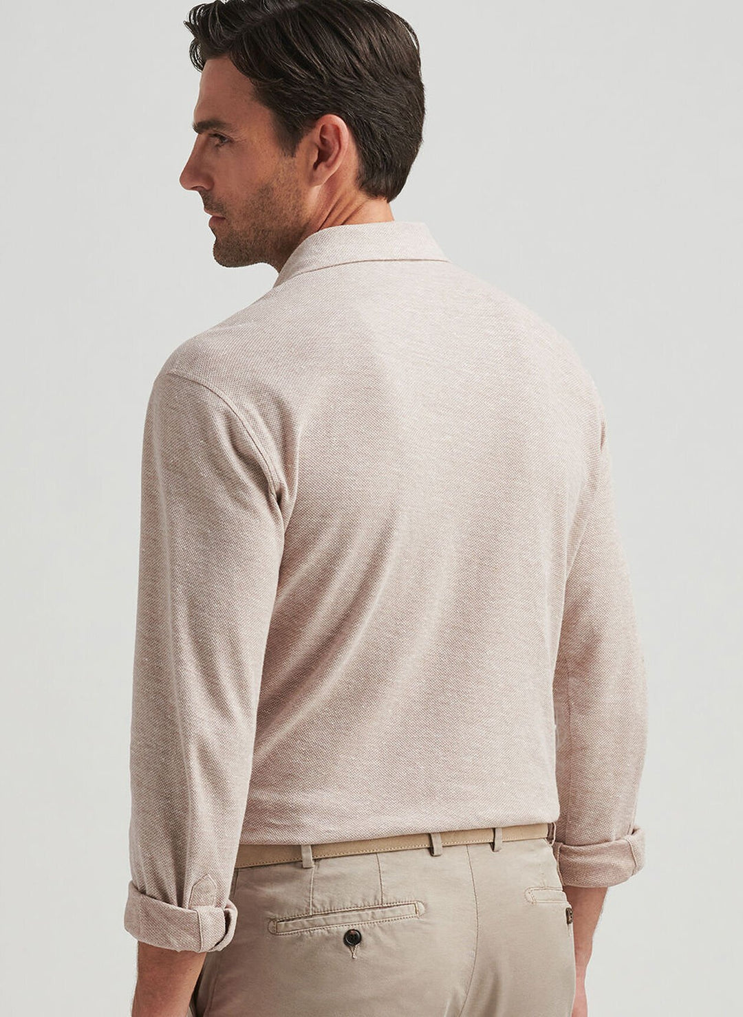 Peter Millar Croxley Long-Sleeve Polo Truffle MS25XK33