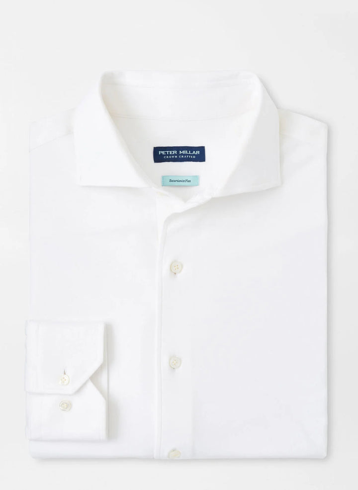 Peter Millar Excursionist Flex Solid Sport Shirt White MS25XW09LTX