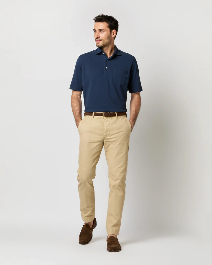 Sid Mashburn Short-Sleeved Polo Navy Pima Pique S33503