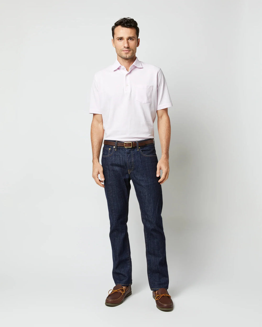 Sid Mashburn Short-Sleeved Polo Pale Pink Pima Pique S33507