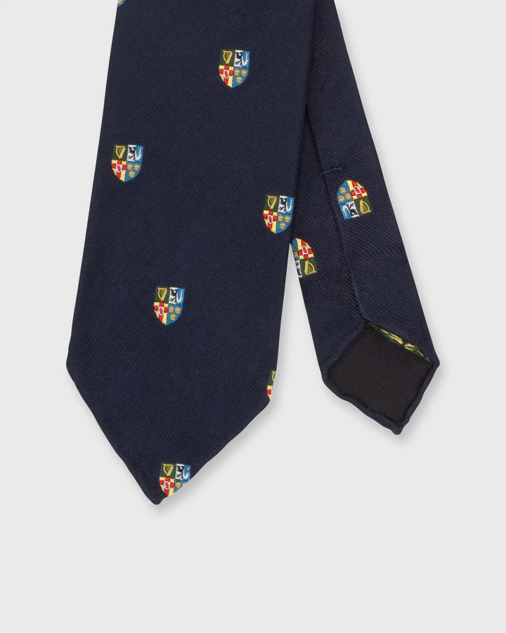 Sid Mashburn Silk Repp Club Tie Navy Crest S57060