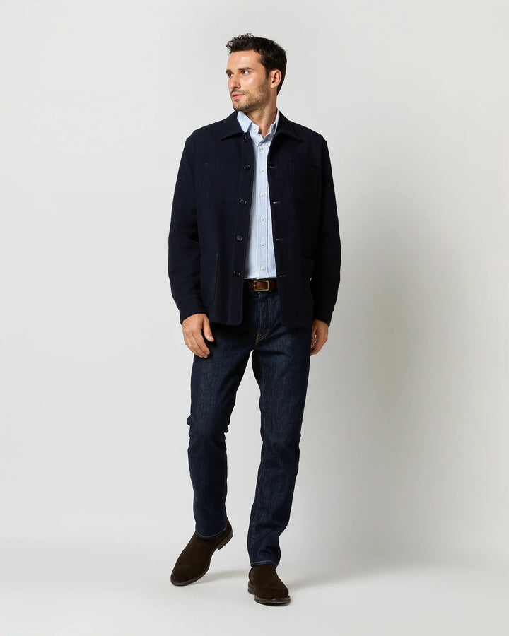 Sid Mashburn Chore Jacket Navy Wool Melton S71749