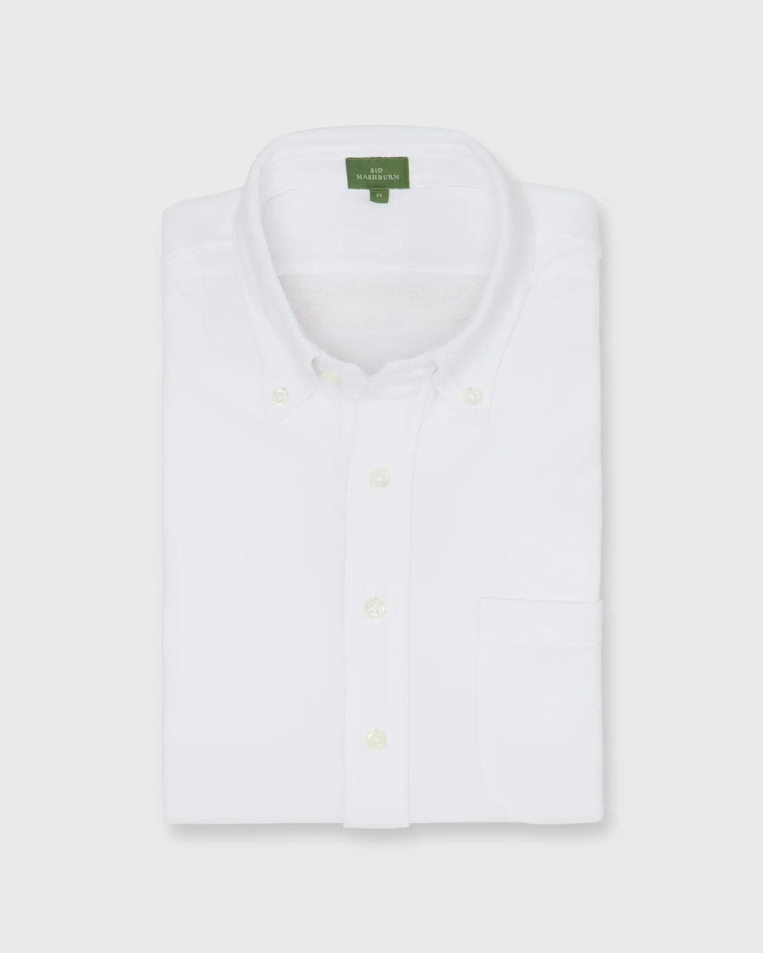 Sid Mashburn Knit Button-Down Popover White PimaPique S72413