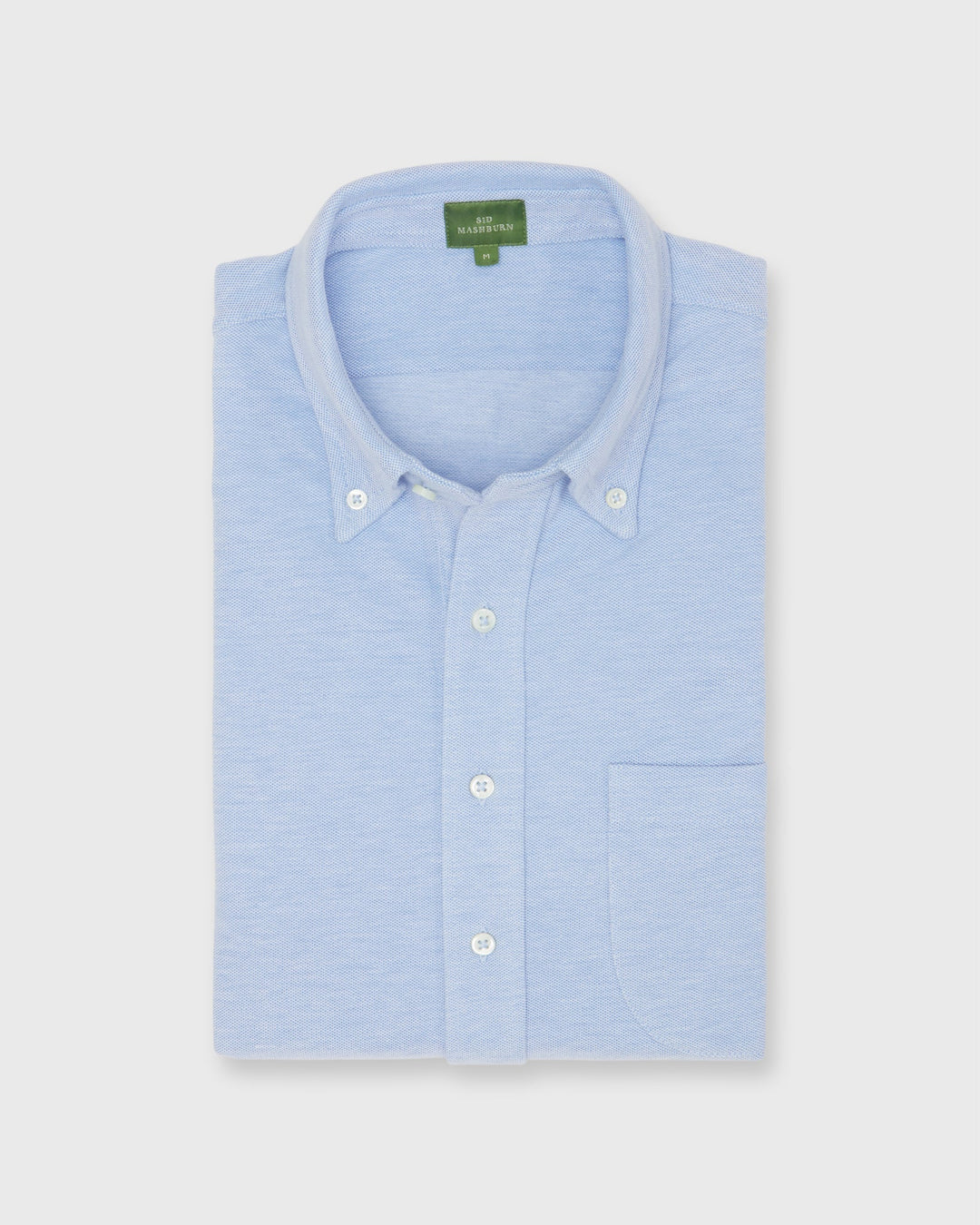 Sid Mashburn Knit Button-Down Popover Shirt Sky Oxford Pima Pique S72414