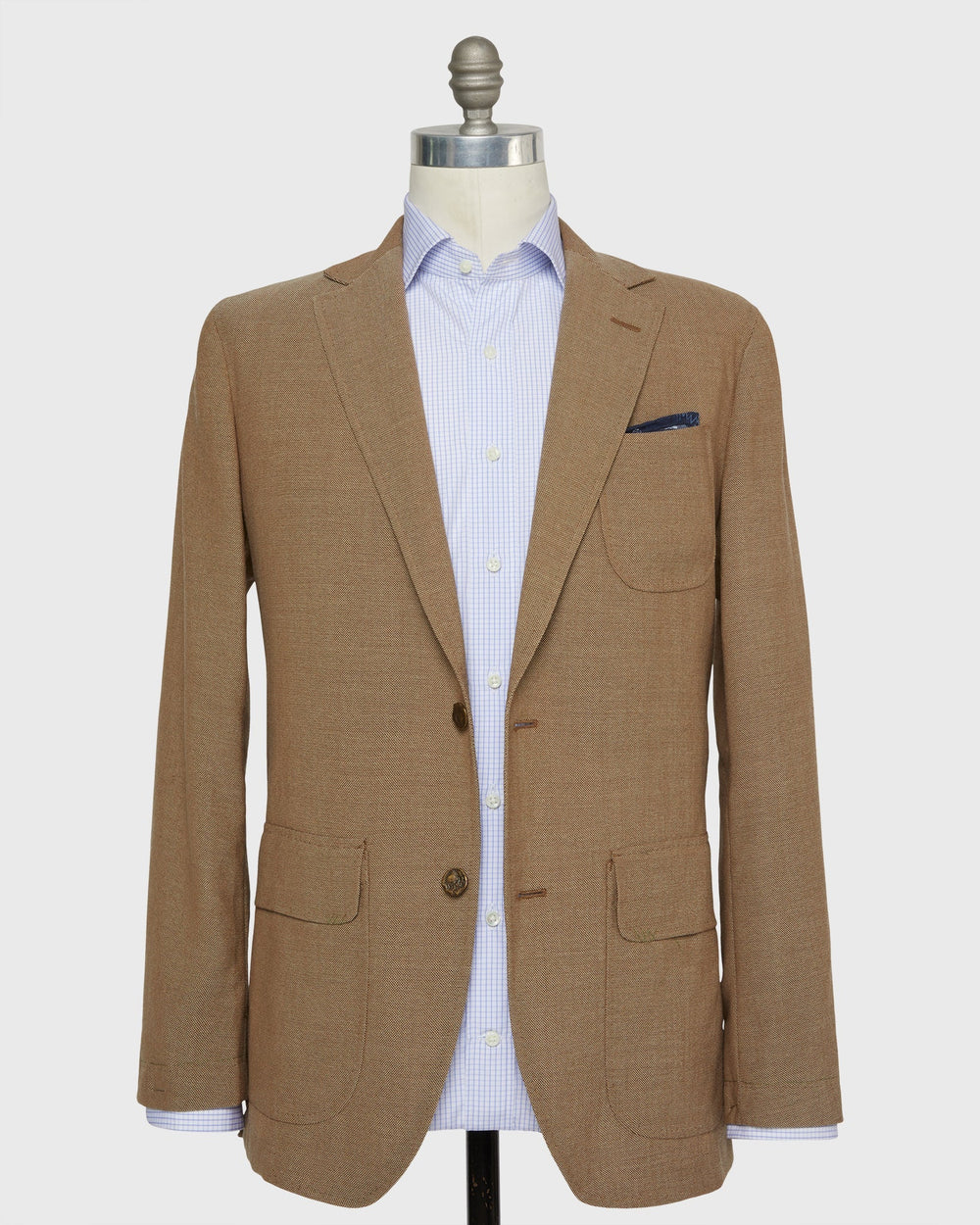 Sid Mashburn Ghost Blazer Mocha Wool Quattro Hopsack S74315