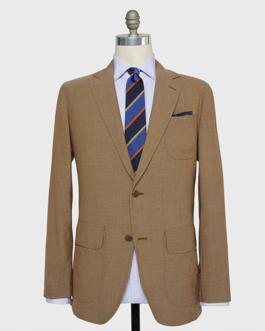 Sid Mashburn Ghost Blazer Mocha Wool Quattro Hopsack S74315