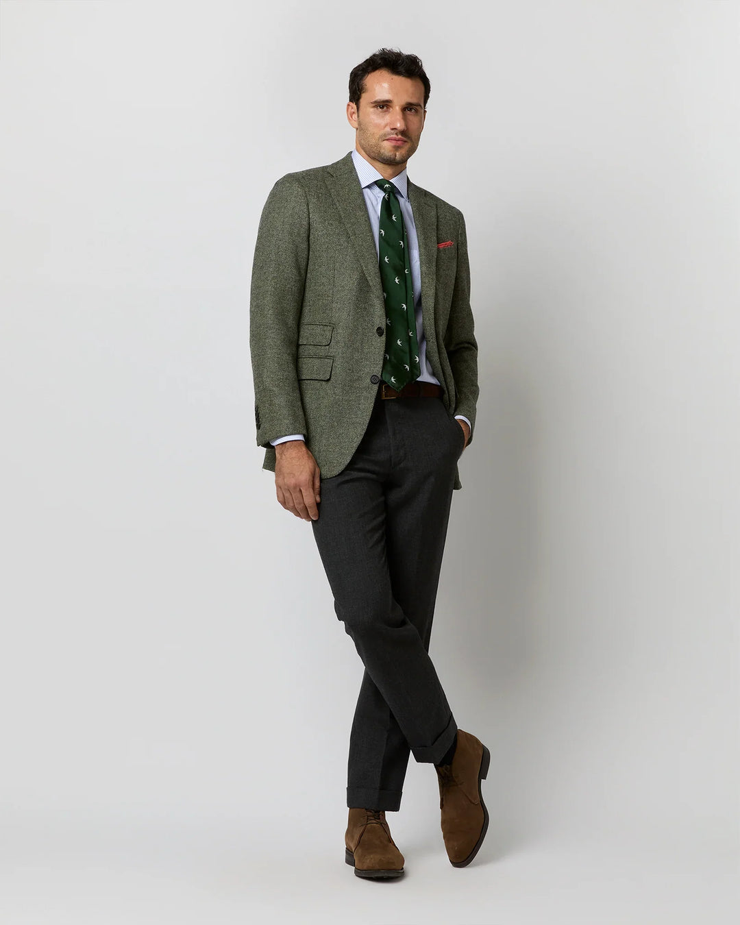 Sid Mashburn Moss Herringbone No. 3 Jacket Moss Herringbone Tweed S74321