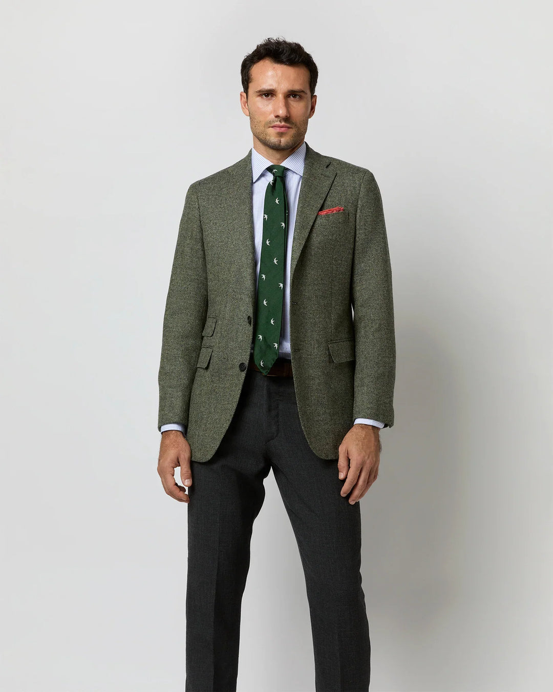 Sid Mashburn Moss Herringbone No. 3 Jacket Moss Herringbone Tweed S74321