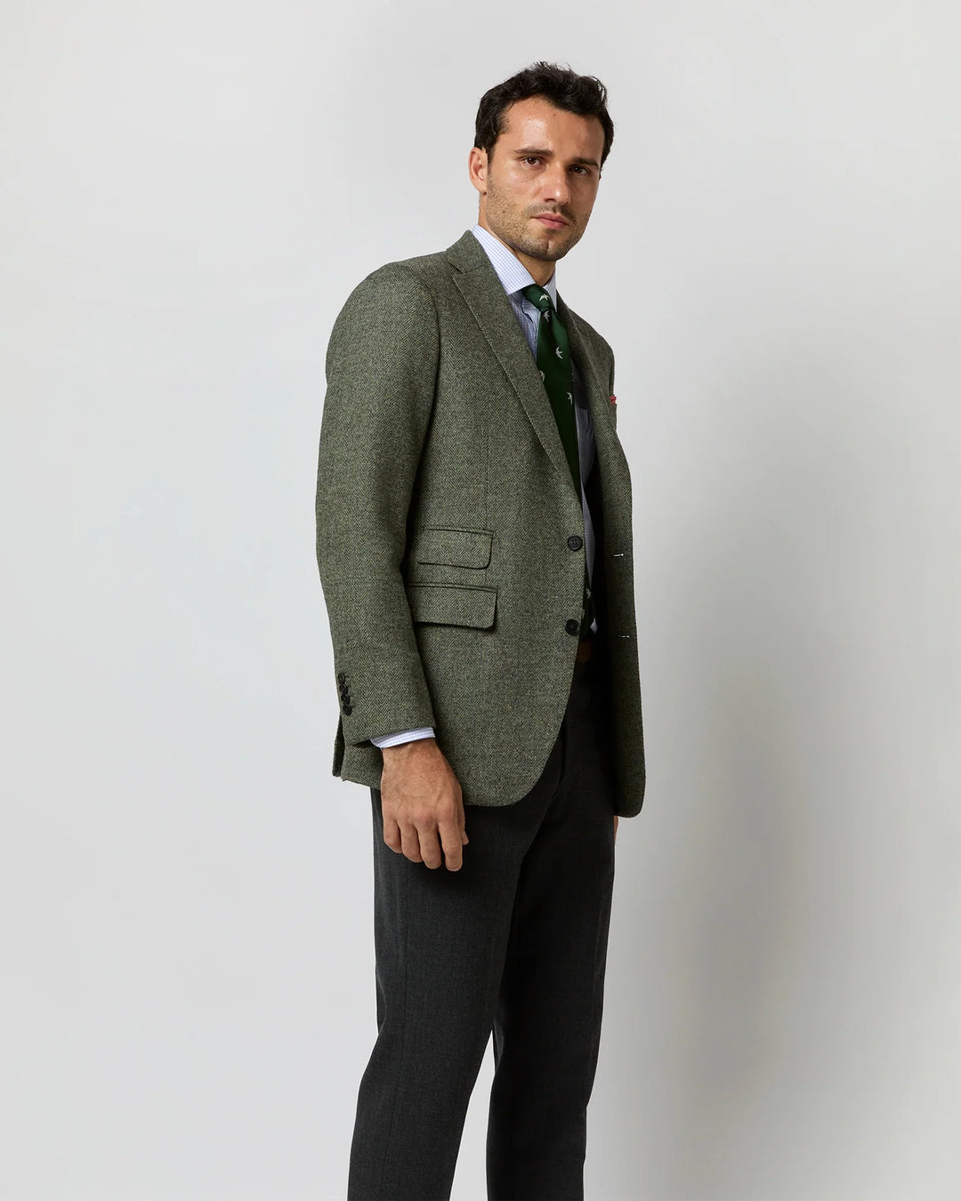 Sid Mashburn Moss Herringbone No. 3 Jacket Moss Herringbone Tweed S74321