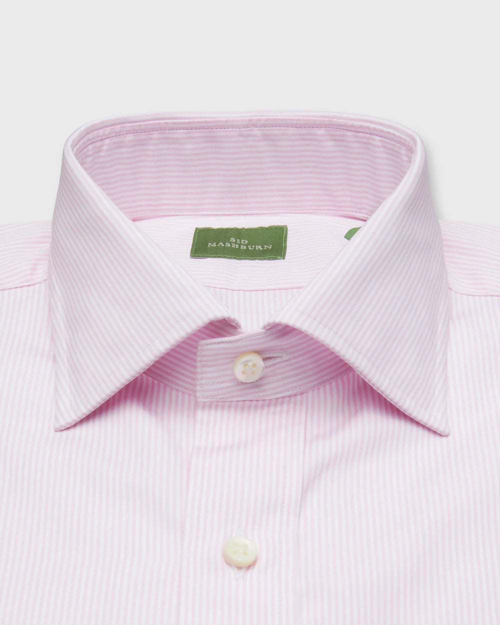 Sid Mashburn Spread Collar Dress Shirt Pink Small Bengal Stripe Poplin S75693