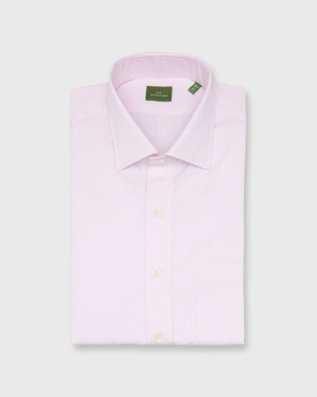 Sid Mashburn Spread Collar Dress Shirt Pink Small Bengal Stripe Poplin S75693