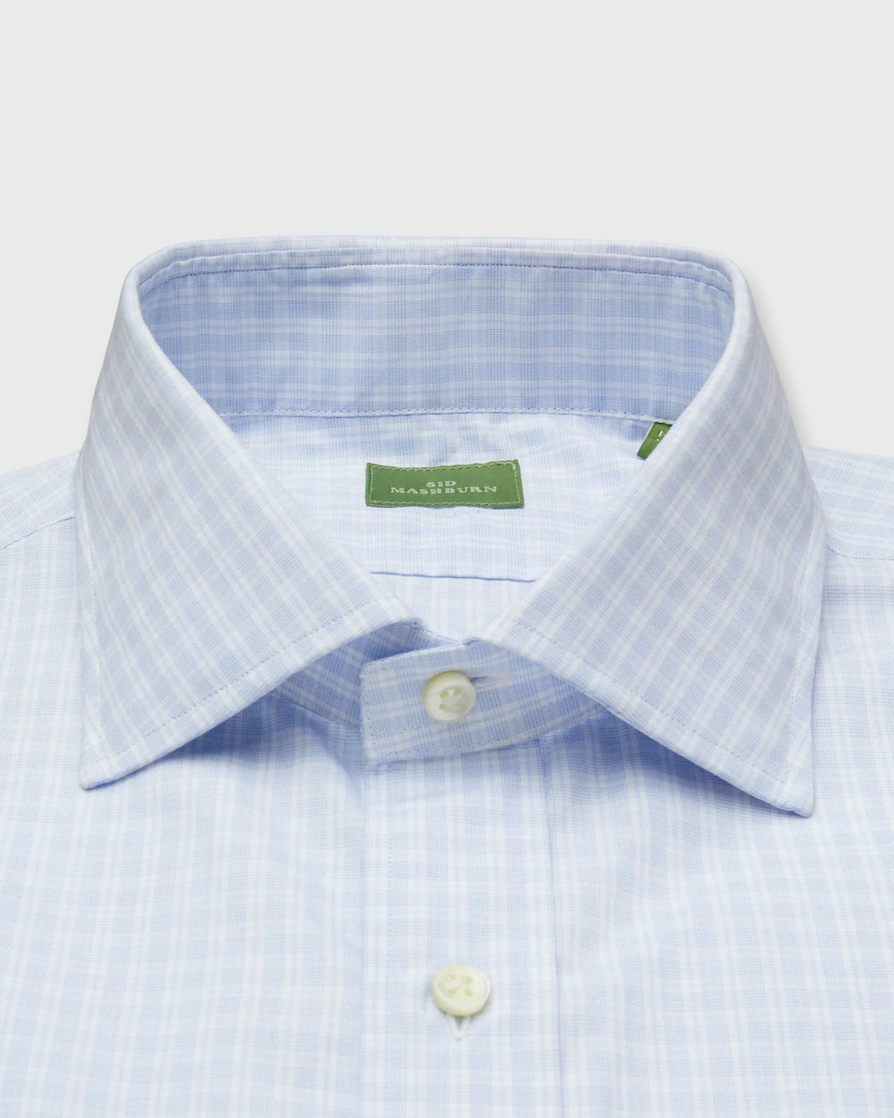 Sid Mashburn Spread Collar Dress Shirt Blue Multi/White Check Poplin S75701