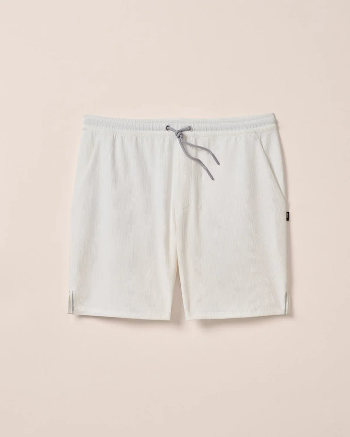 Johnnie-O Jumpin Ribbed Knit Performance Shorts White JMSH100070