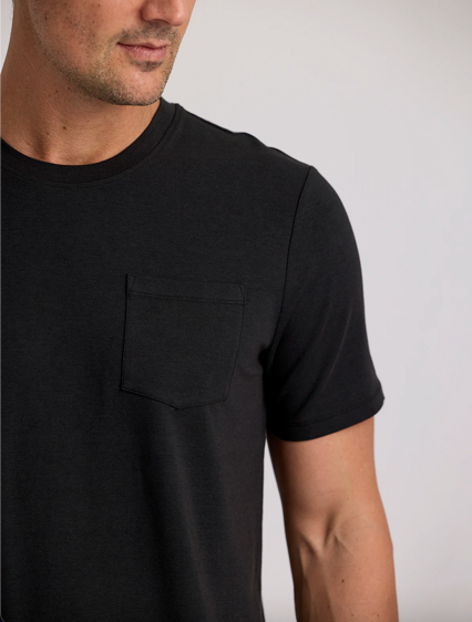 Free Fly Men's Bamboo Current Pocket Tee Black MCNPT300